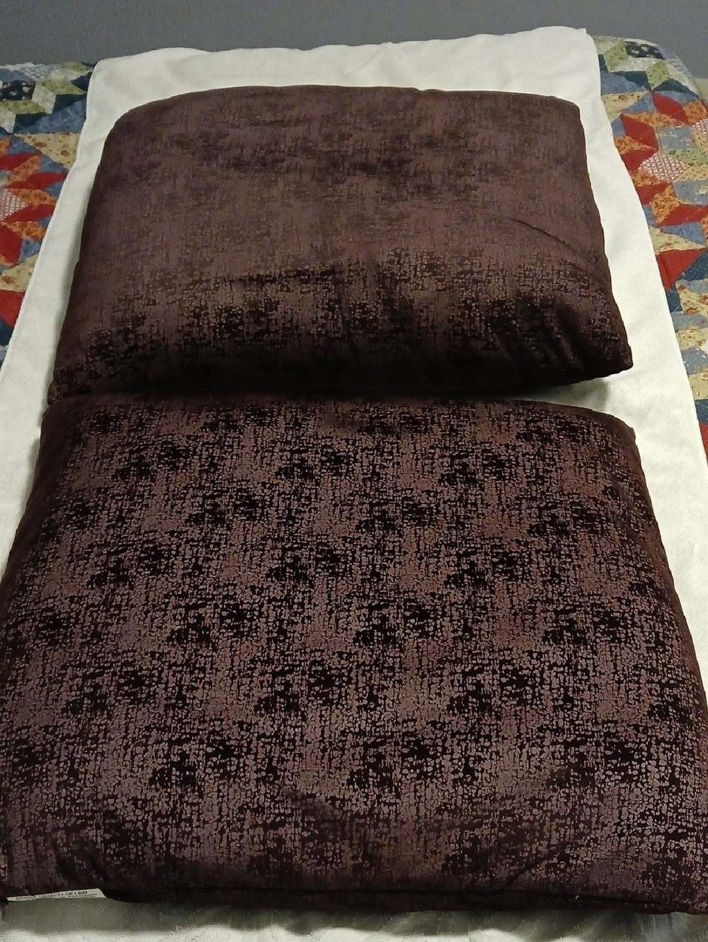 Plush Decorative Throw Pillows in Deep Purple - Set of 2